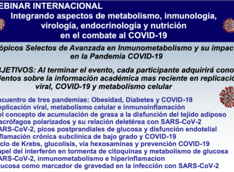 Webinar Internacional en replicación viral de COVID-19 y metabolismo celular